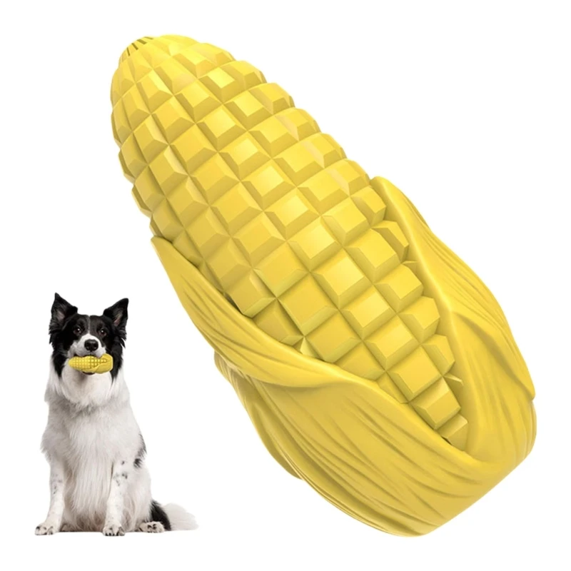 Juguete maíz carnoso chillón para perro, juguete para masticar y moler, resistente a masticar, actividad enriquecedora para