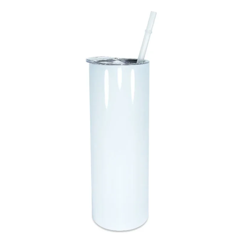 

Wholesale 20oz sublimation blank vacuum straight skinny tumbler double wall insulated water bottle with plastic straw