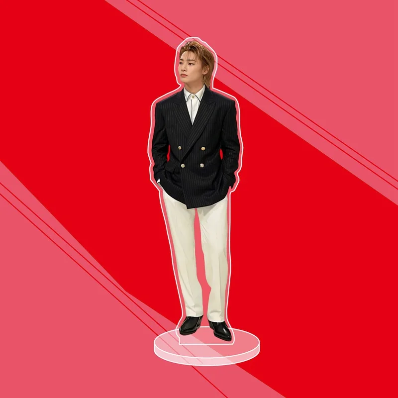 Popular Idol Boys Group Stand Cartoon Acrylic Figures Bancan Red Suit 5-star Standing Model Plate Desk Decor Fan Collection Gift