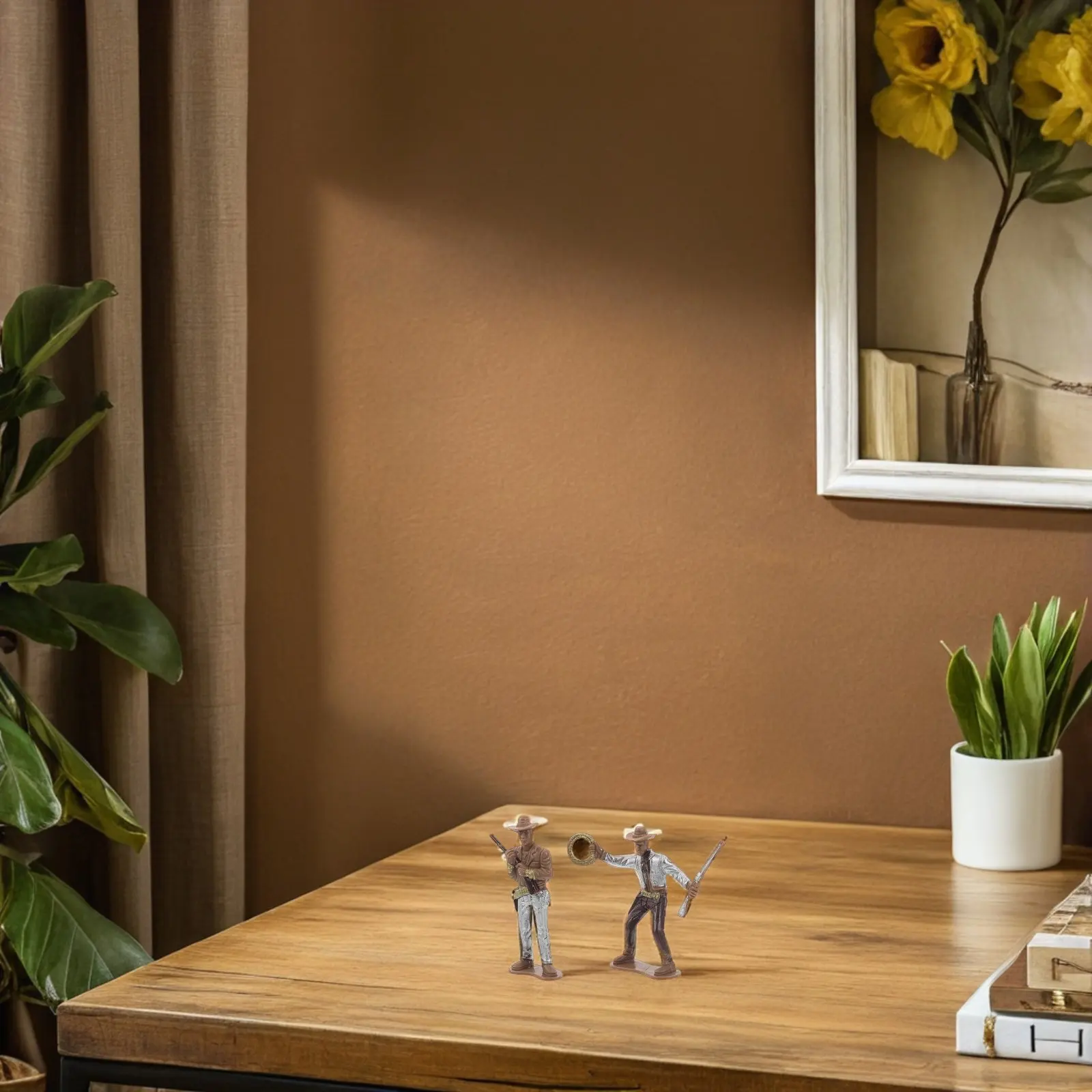 

12Pcs Western Cowboy Figures Bright Colored Plastic Mini Wild West Party Decorations Playset Plastic Cowboy Figures