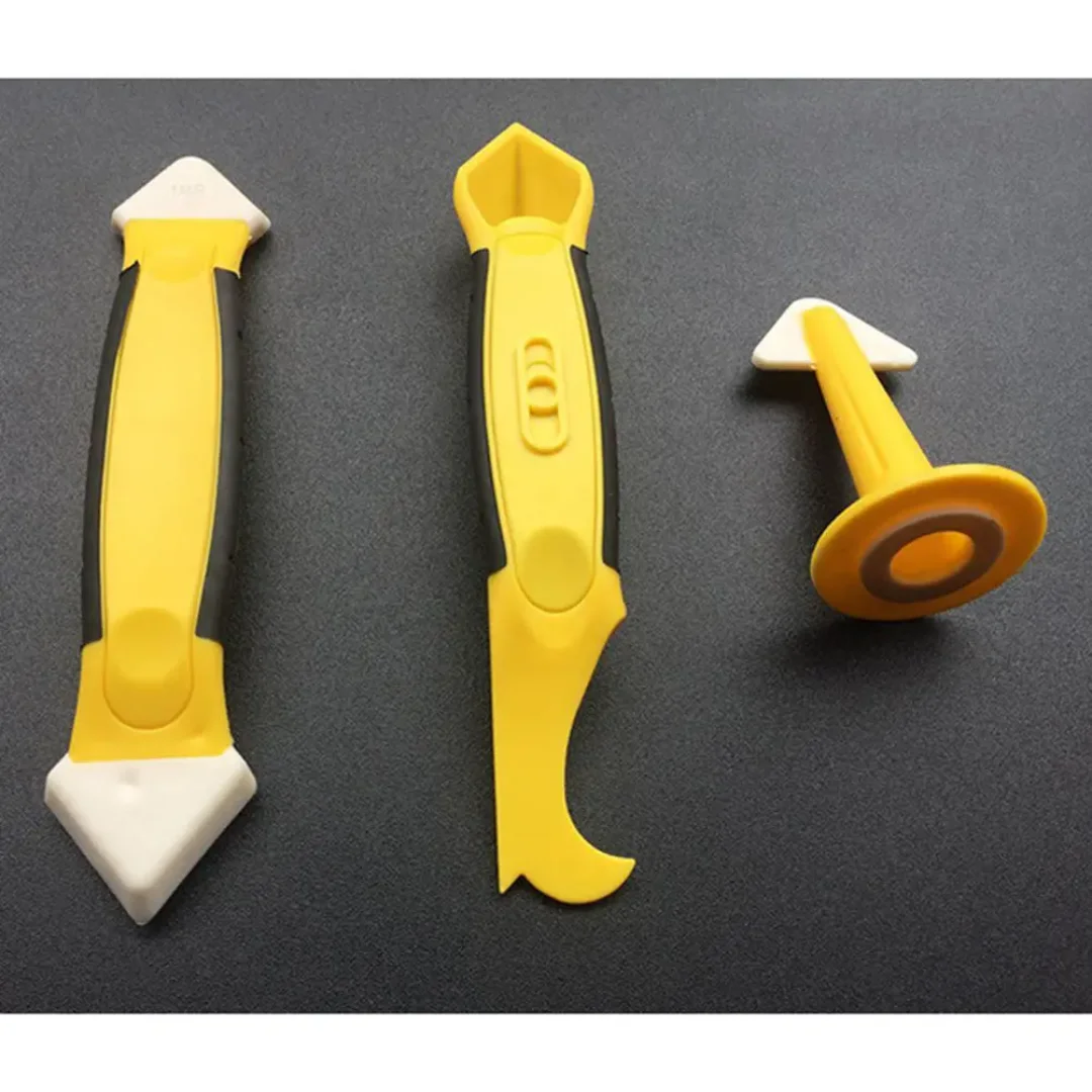 3 in 1 Caulking Tool Set for Smoothing Sealing Lines Caulk Sealant Finishing Scraper Residue Remover Corner Work