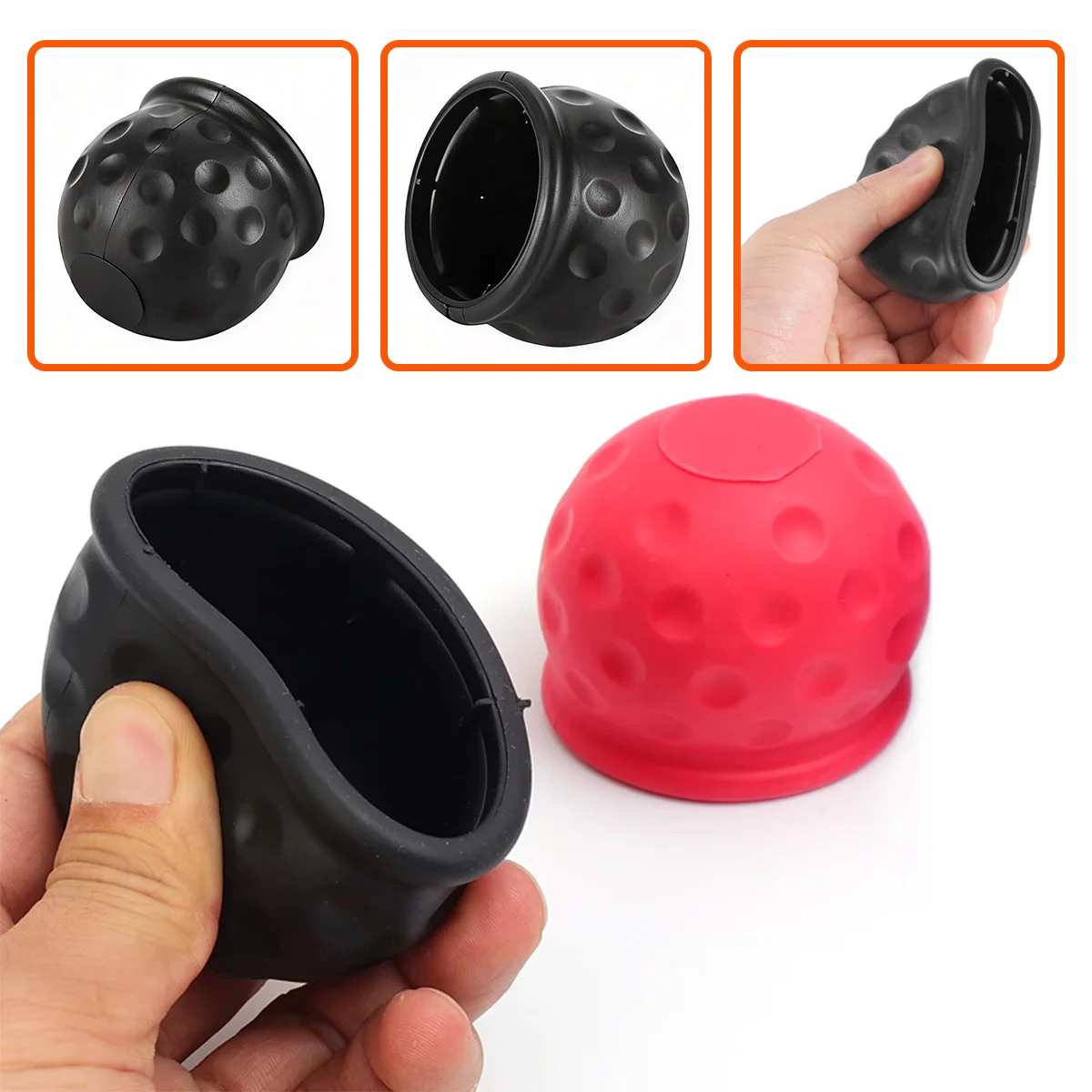 1/2pcs Trailer Towing Ball Cover Rubber Attachment Protective Cover Durable Multi Color Towing Ball Dust Cover Automotive Parts view 5