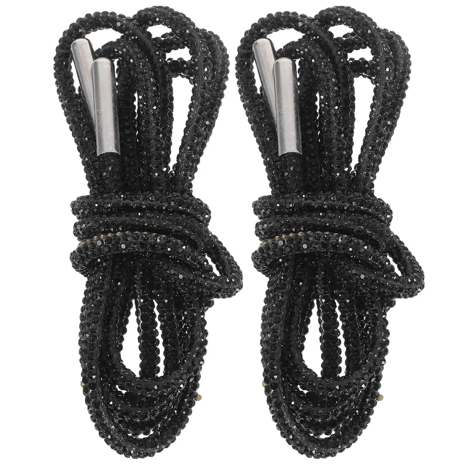 1Pair Rhinestone Shoe Laces .16inch Round Glitter Bling Rope Shoelaces for Sneakers Sweatpants Shorts Hoodies Crystal