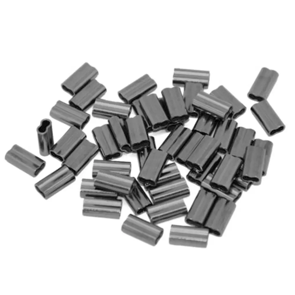 100 Stuks 8/10Mm Duurzame Connector Hoge Kwaliteit Lijn Krimphulzen Dubbele Koperen Buis Visdraad Buis Roestvrij Staal