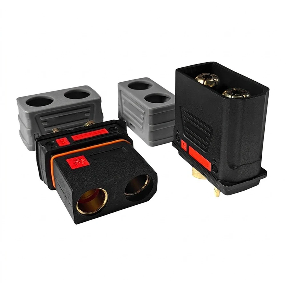 1Pair QS8P-L Anti-Spark Gold-Plated Connectors 110A, High Power Battery Terminal For Storage & Outdoor System