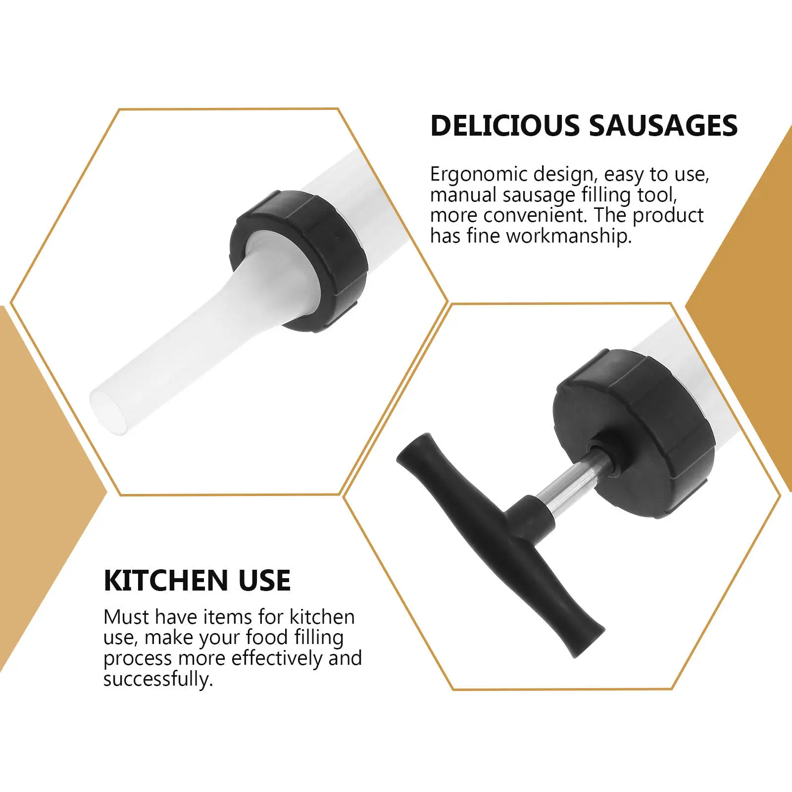 1Set Robust Manual Sausage Filling Kit Fine Workmanship Smooth Surface Meat Filler Supplies for Household Commercial Sausage