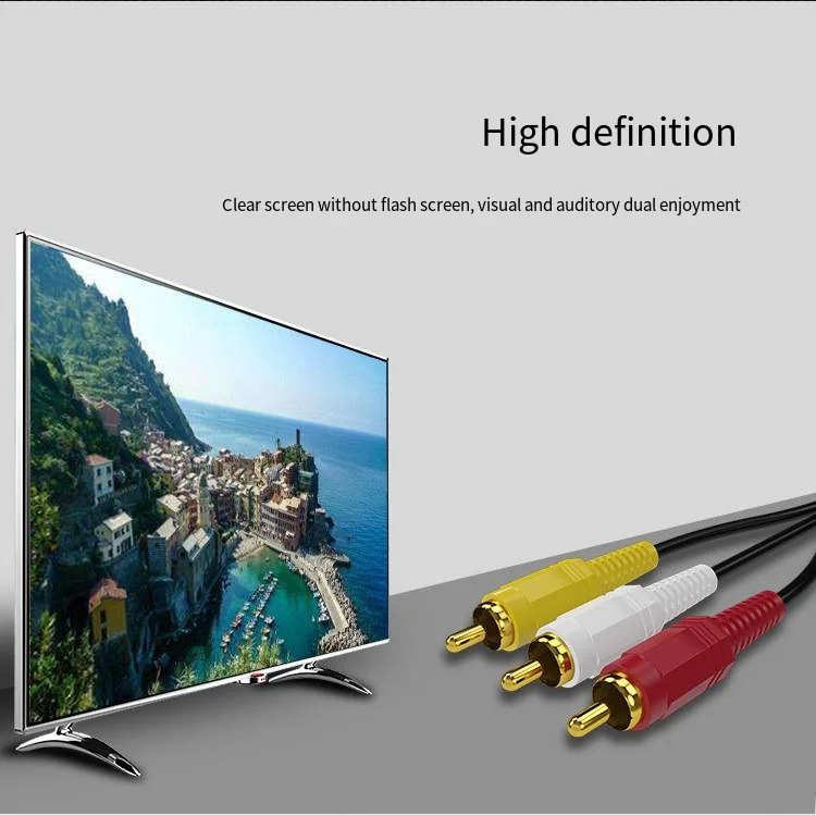 3RCA Male Cable: AV Expansion Cable, Plug Cable, TV, DVD Video Adapter for Audio and Video Transmission
