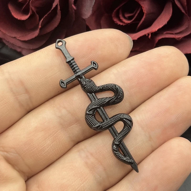 5pcs 54*17mm New Alloy Charm Snake Sword Charms Pendant Designer Charms For Jewelry Making DIY Jewelry Findings