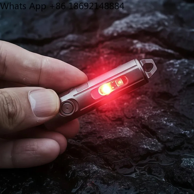 Titanium Alloy Flashlight Mini Portable Rechargeable UV Crowbar Integrated Keychain