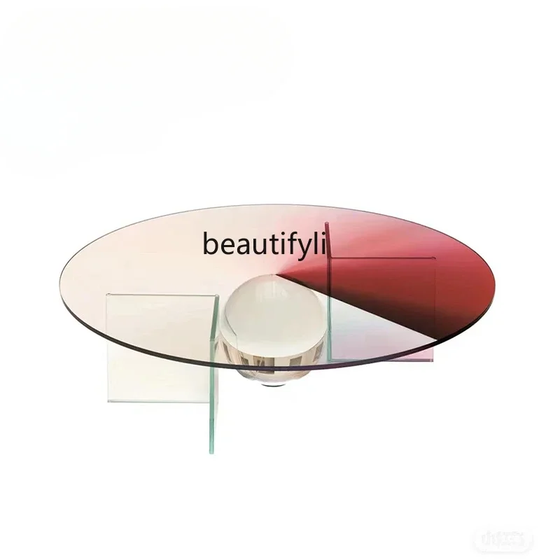 Acrylic transparent table living room coffee table household small apartment simple light luxury modern ball round table