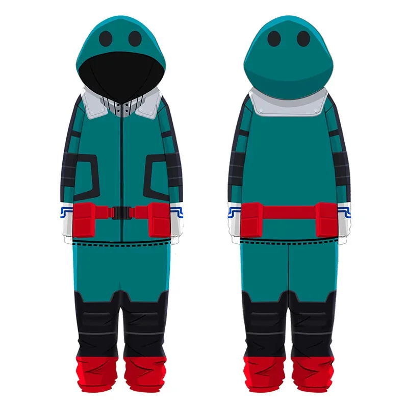New ❤2025 My Hero Academia Izuku Midoriya Cosplay Costume Sleepwear Boys Hoodie Pants Pajamas Jumpsuit Outfit Halloween Su ☆ ☆ ☆