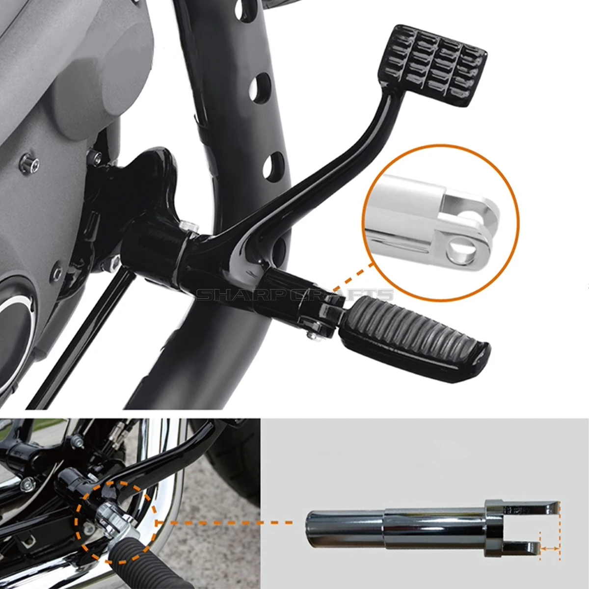 Motorcycle Accessories Front Foot Mounting Latch Bracket For Harley Sportster X48 XL883 XL1200 2004-2021 Foot Peg Support Mount view 5