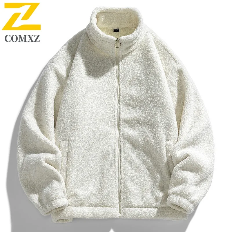 

COMXZ Men Cotton Padded Jacket Loose Korean Walk Warm Thick Fabric Camping Trip Winter Jacket Street Trendy Design Padding Coat