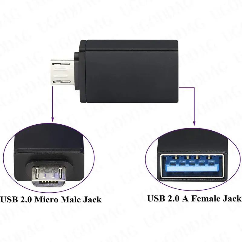 1/2/4 Pcs Otg Micro Naar Usb Adapter Aluminium Legering Micro Usb Mannelijk Naar Usb 2.0 Een Vrouwelijke Otg Adapter Voor Android Smartphone Tablets