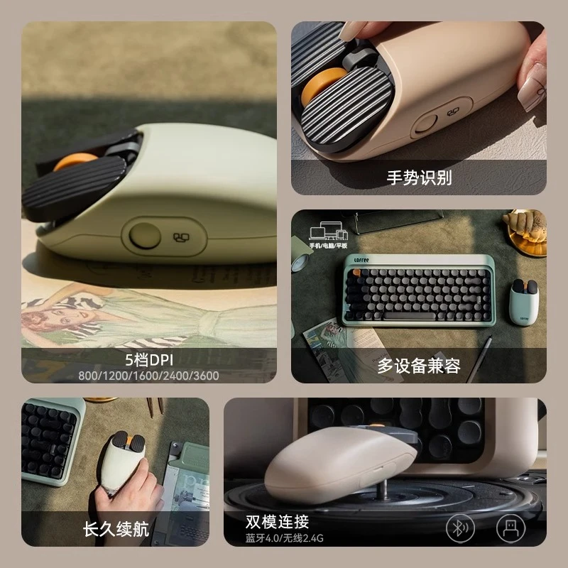 Mouse wireless Bluetooth, ragazze, per tablet laptop Apple office, ricarica