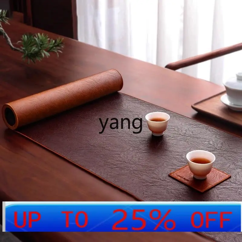 

LH leather tea table waterproof table flag new Chinese zen tea flag light luxury tea table mat