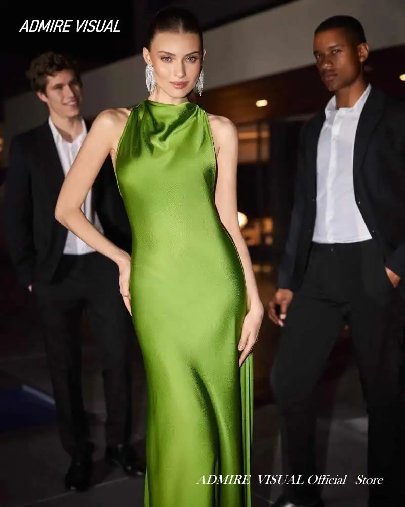 Newest Long Prom Dress Customized  Mermaid Sleeveless Halter Neckline Backless Evening Dresses  Elegant Special Occasion Gowns