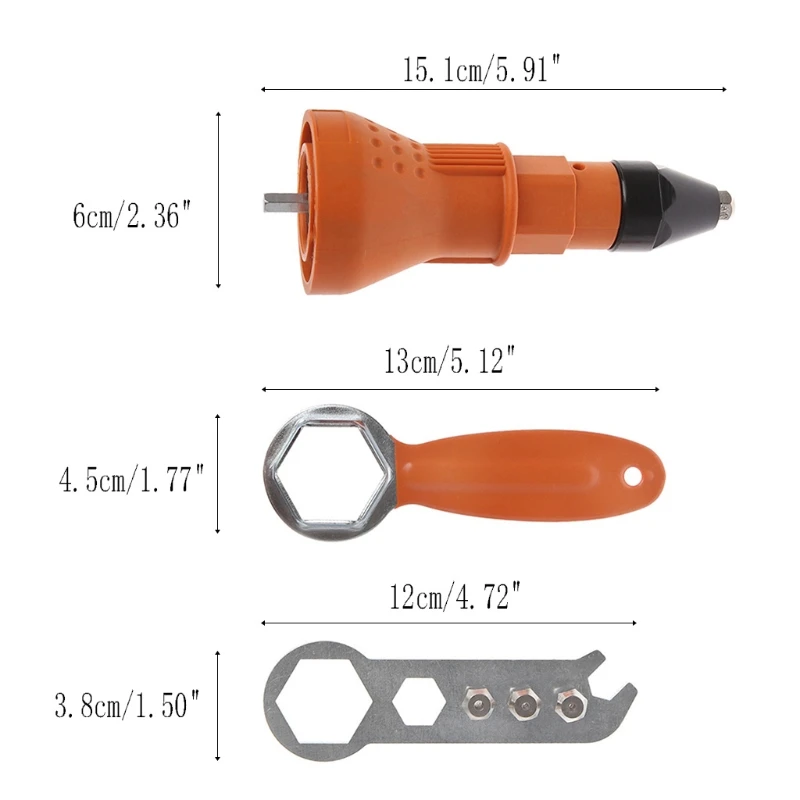 Y1UB Electric Rivet Nut Cordless Drill Riveting Insert Adaptors Tool Woodworking