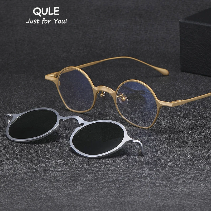 

Retro Magnetic Clip Sunglasses Titanium Irregular Top Quality Polarized UV400 Eyewear Outdoor Driving Lentes Trendy Sun Glasses