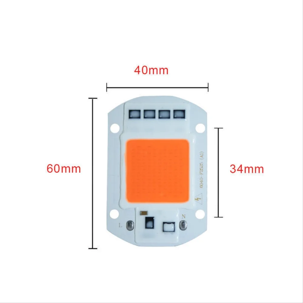 Puce de croissance de plantes LED COB à spectre complet, avec réflecteur à lentille, 50W 30W 20W 220V 240V, lampe d'extérieur à monter soi-même