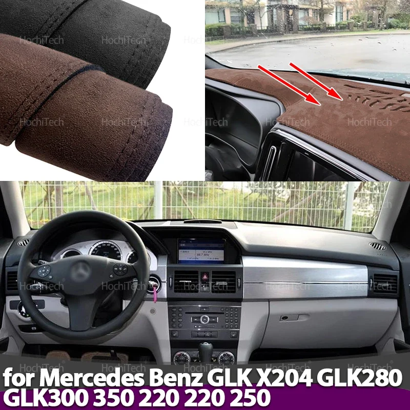 For Mercedes Benz GLK X204 280 GLK300 GLK350 GLK220 GLK250 Car-styling Suede Leather Dashmat Dashboard Cover Pad Dash Mat Carpet