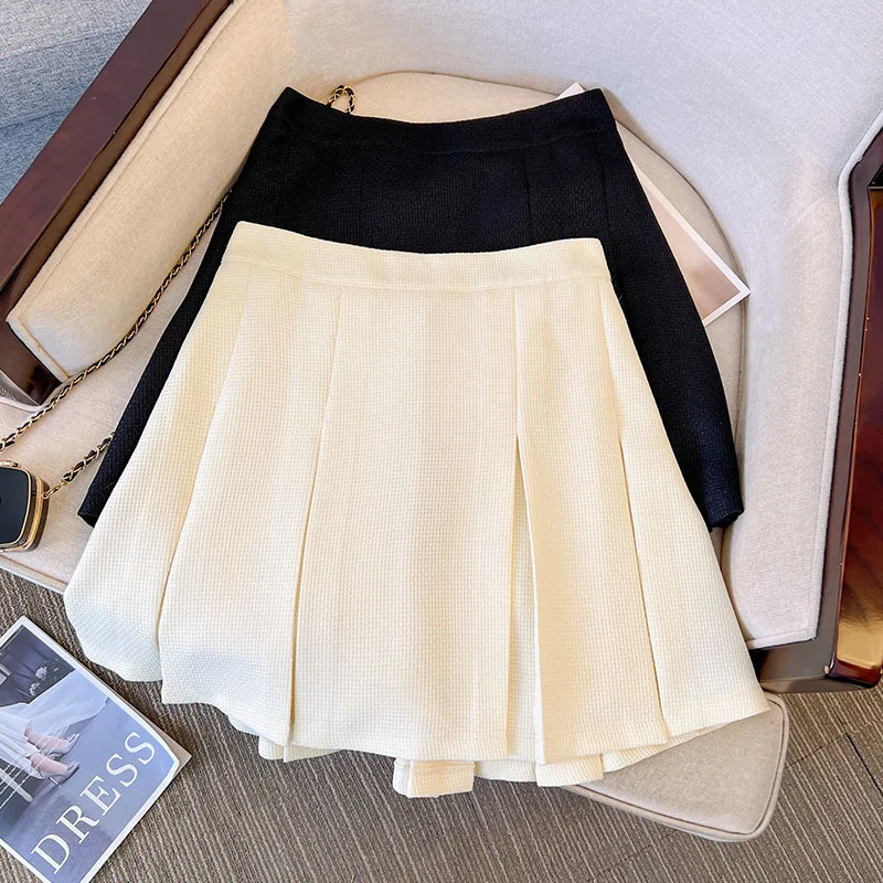 140Kg Plus Size Women Loose Solid A-Line Pleated Elastic Waist Skirt Hip 152cm 5XL 6XL 7XL 8XL