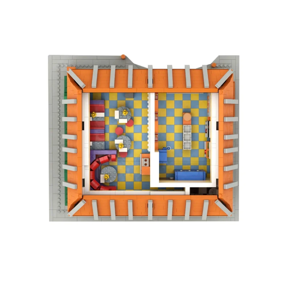 Gobricks MOC De Krusty Burger Bouwstenen Burger Winkel Modulaire Springfield Basisschool Model Bricks Speelgoed Geschenken