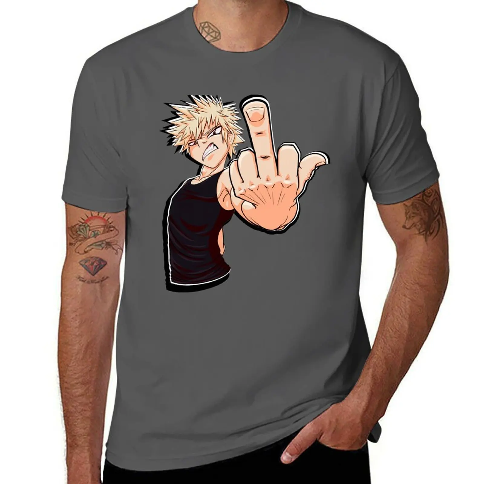 

Футболка Bakugou, футболки с аниме для мужчин, футболки с аниме, футболка большого размера