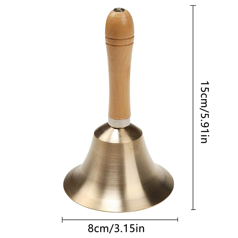 أجراس نداء نحاسية صلبة لكبار السن في المنزل لتدريب الحيوانات وحفلات العشاء والتأمل وأجراس يدوية عالية الصوت #6