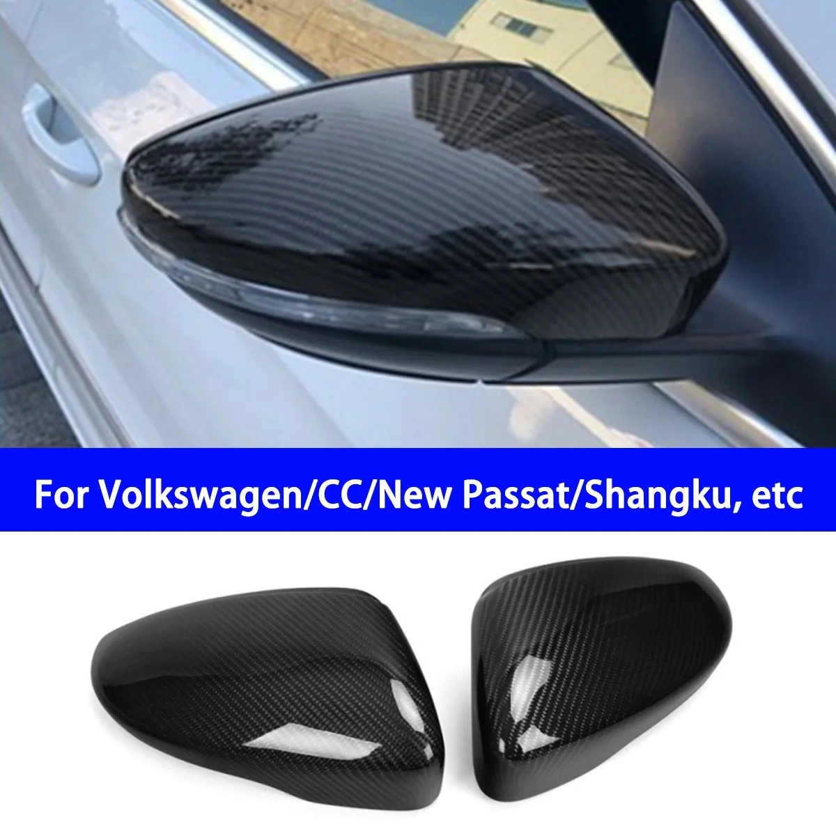 

For Volkswagen CC, Shangku, Magotan, Sagitar, Passat, Modified with Genuine Carbon Fiber Rearview Mirror Shell, Reverse Mirror