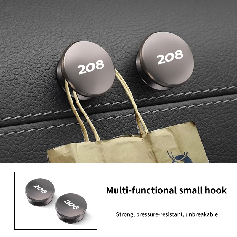 Adhesive Round Car Hook Mini Self Adhesive Vehicle Interior For Peugeot 407 508 2008 5008 307 308 3008 206 207 208 107 106 4008