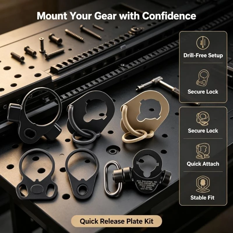 Metal QD Quick Detach Swivel Adapter Single Dual Point Connector For Outdoor Sport Model Strap Mount Assembly