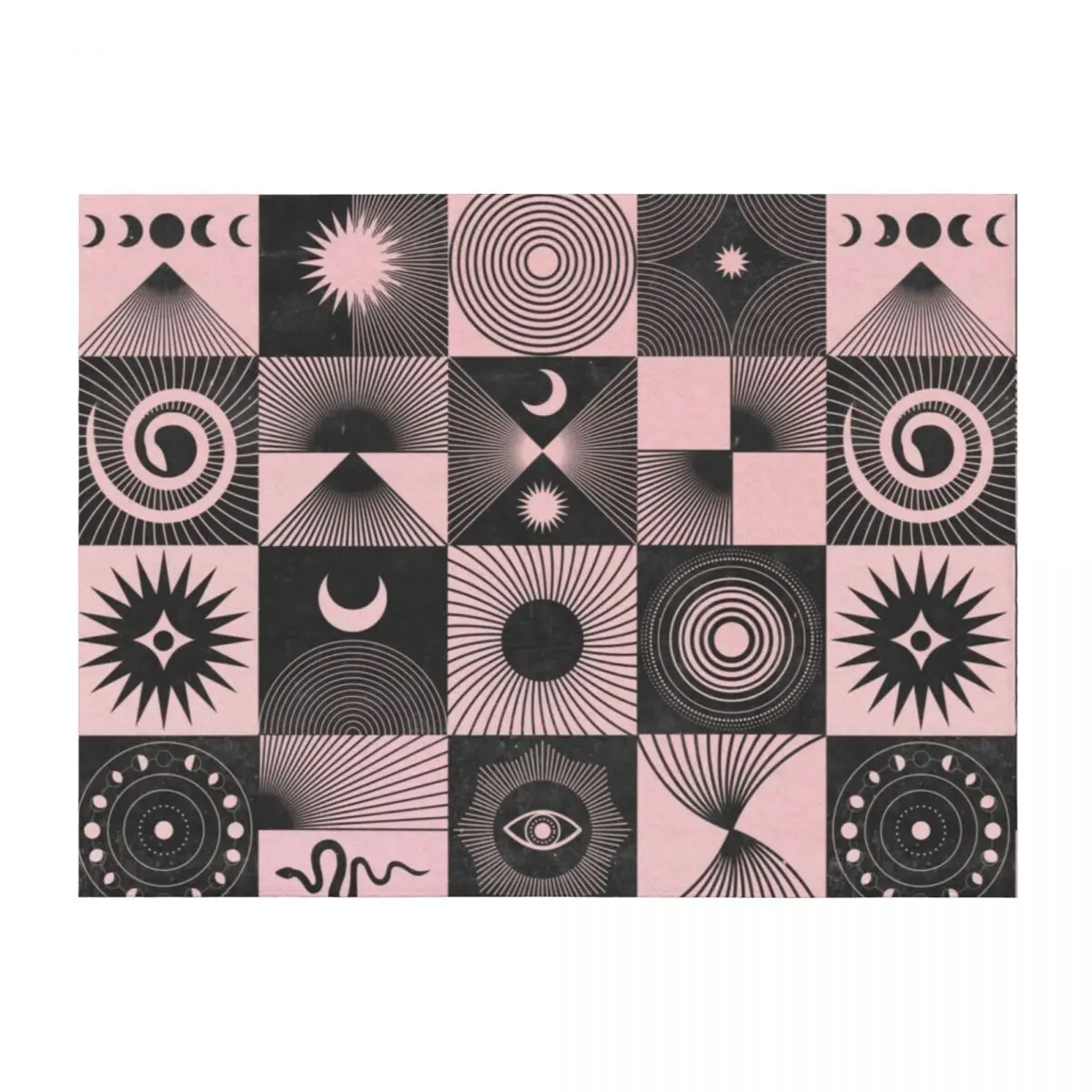 

Pink Esoteric Patchwork Throw Blanket Decoratives Comforter Flannel Fabric Flannels Blankets