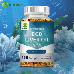 Cod Liver Oil - Eye Support, Skin, Bone, Heart, Eye Health, Antioxidant Supplement, Non-GMO