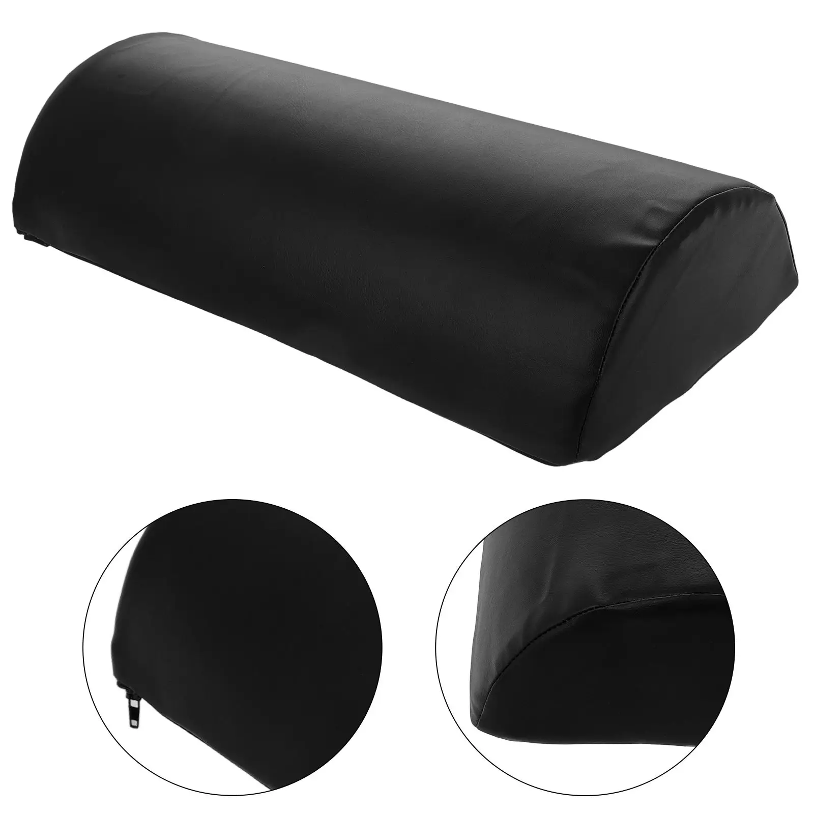 Bolster Pillow for Legs Elevator Half Round Black Massage Bolsters Pillows Table view 6