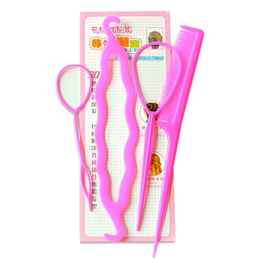 4PCS Plastic Magic Topsy Tail Comb Hair Braids Accessories For Women Ponytail Braiding Disk Twist Styling Hair Bun Maker Tools