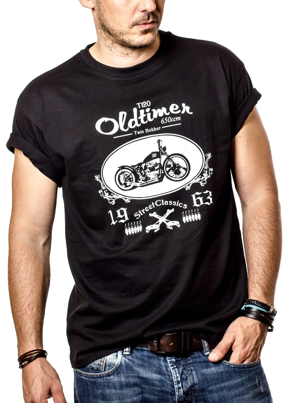 Vintage Biker Custom Chopper Motorcycle T-Shirt 100% Cotton O-Neck Short Sleeve Summer Casual Mens T-shirt Size S-3XL