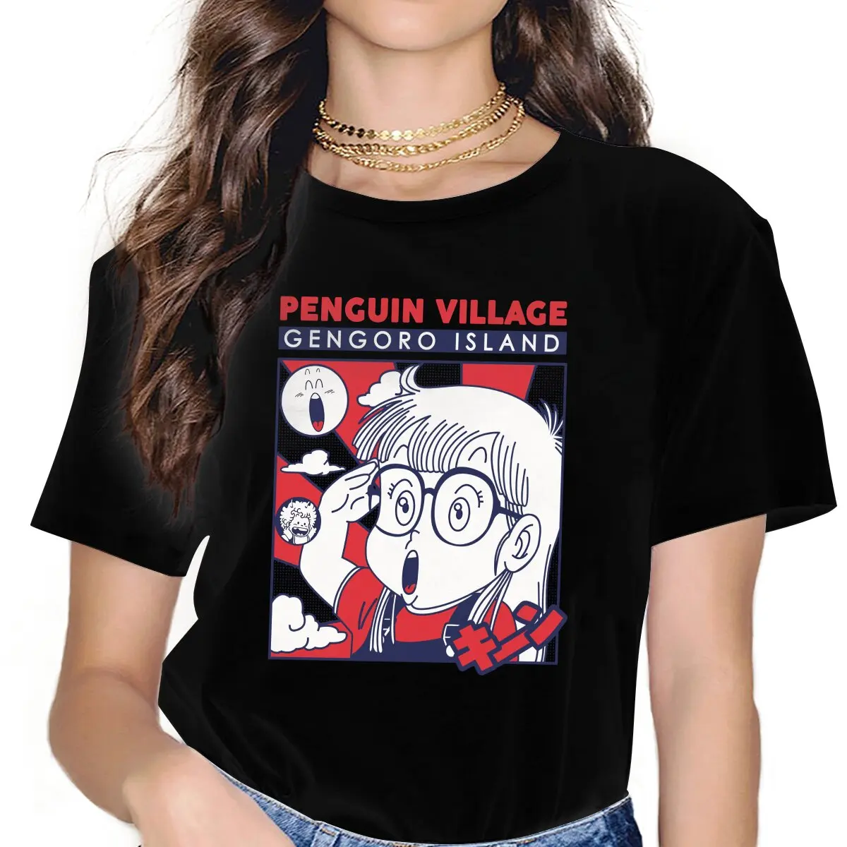 Cute Girl Women Clothing Dr. Slump Graphic Female Tshirts Vintage Graphic Loose Tops Tee Kawaii Girls Streetwear