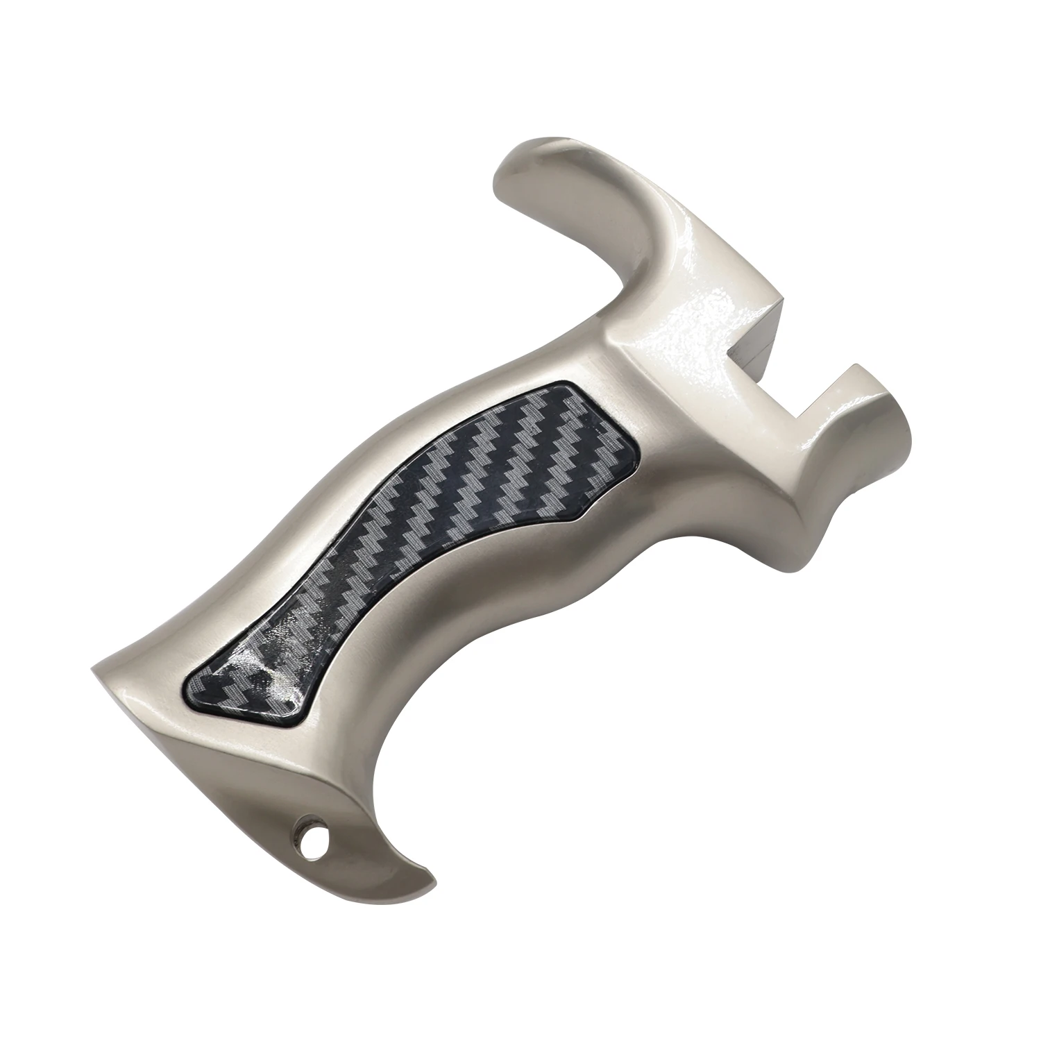 Alloy Slingshot Handle with Carbon Fiber Texture & Ergonomic Pistol Grip for DIY Outdoor Target Practice Gear