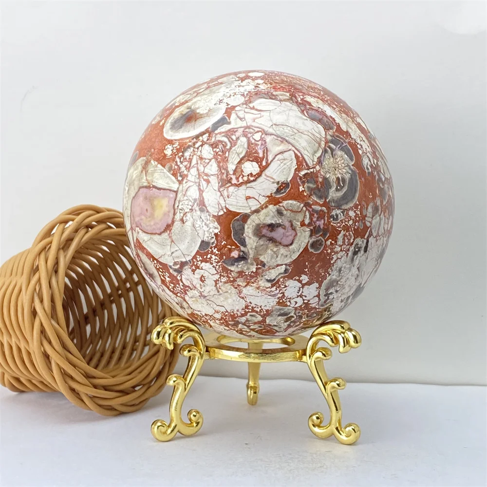 Natural Gemstone Money Agate Crystal Energy Ball Orange Polished Healing Meditation Chakra Home Decor Gift Wizard Sacrifice