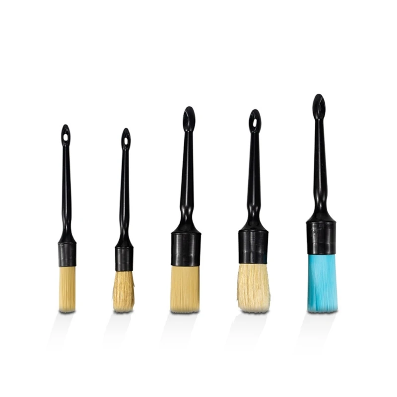 

Car Detailing Brush Soft Boars Hair,5Pcs Auto Detail Dust Brushes, Suitable for Washing Dusting Automotive Interior