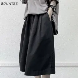 Wide Leg Pants Women Knee-length Unisex Summer Streetwear Ulzzang Vintage Personality Chic Couple Cool All-match Harajuku Y2k