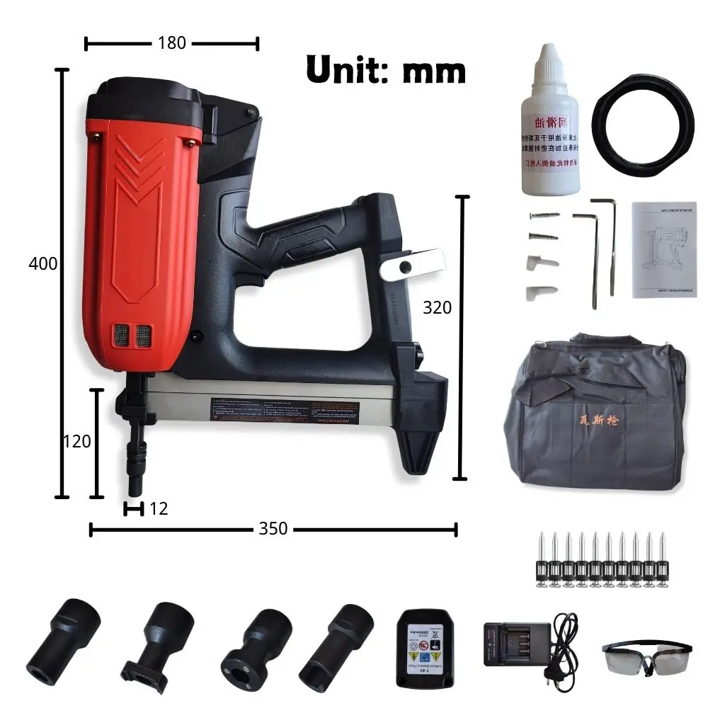 Pneumatic Nail Gun 7. 4V  Battery Electric Nail Gun Air Stapler Pneumatic Tools For Frame And Trunking  Gas powered