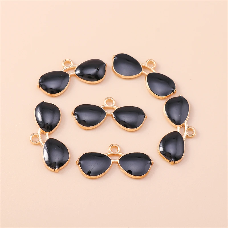 

20pcs 21x10mm Cute Enamel Sunglasses Charms Pendants for Jewelry Making Drop Earrings Necklaces Bracelets Accessories DIY Gifts
