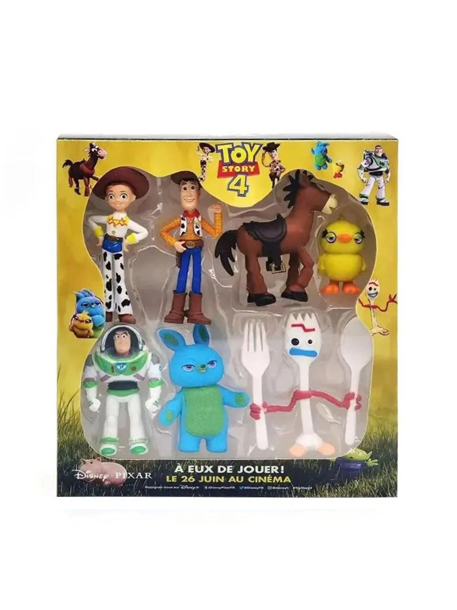7-teiliges Set Toy Story 5 Actionfiguren, Kawaii Cartoon-Film Mini-Charakter-Figuren, PVC-Spielzeug, Modellpuppen, Figuren, Geburtstagsgeschenk
