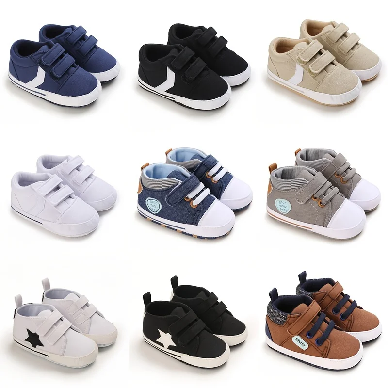 2024 New Baby Canvas Sneakers Anti-slip Soft Plaid Baby Boy Girl Shoes Newborns First Walkers Infant Baby Unisex Casual Shoes