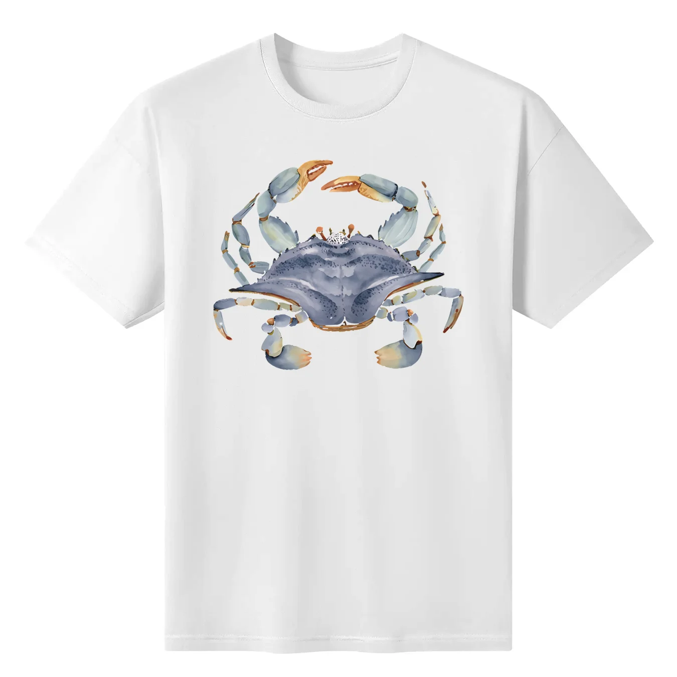 

Men's Women's Blue Crab Watercolor Shirt | Colorful Ocean Marine Sea For Men Women Summer Tees Cotton Luxury Brand Oversized