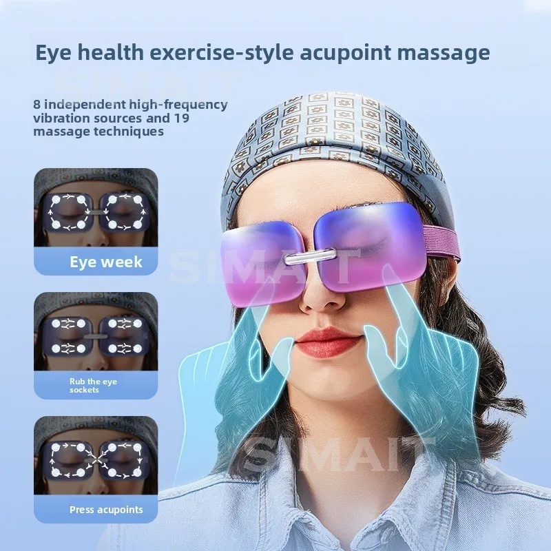 E10 Intelligent Eye Massager, Mini Eye Mask with Vibration & Hot Compress for Acupoint Massage