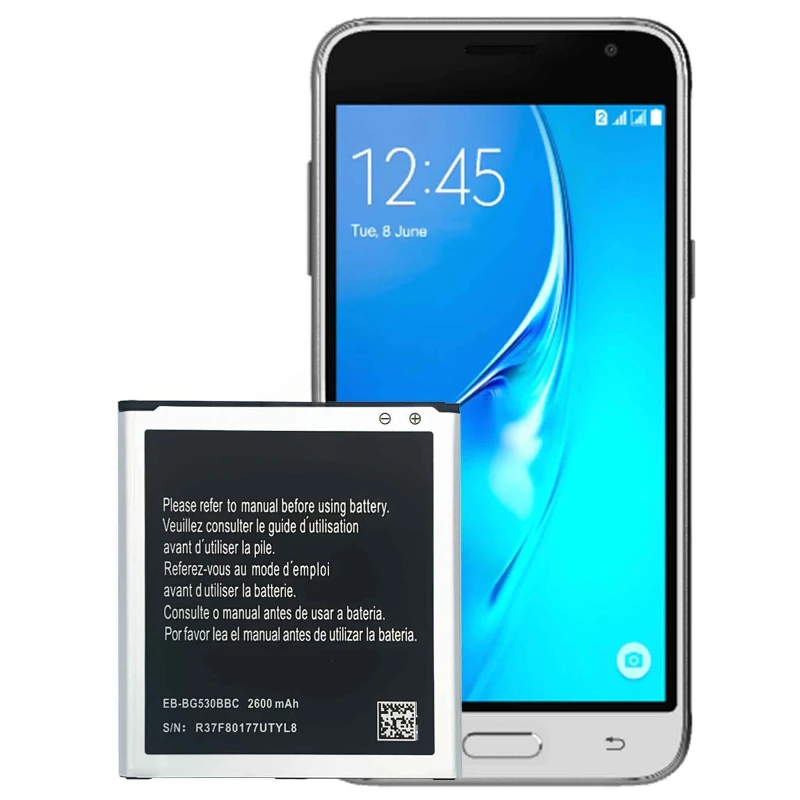 EB-BG530BBEバッテリー 3.8V 2600mAh サムスン Galaxy Grand Prime J3 2016 j2 J5 prime G5308W G530 G531F用
