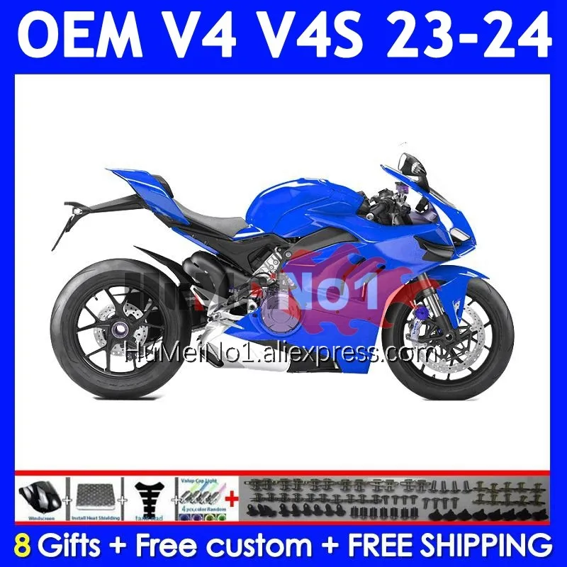 Injection Fairing For DUCATI Panigale V4S V4R V4 V 4 S R 2023-2024 329No.64 V4-S V4-R 23 24 Glossy blue 2023 2024 OEM Body Kit